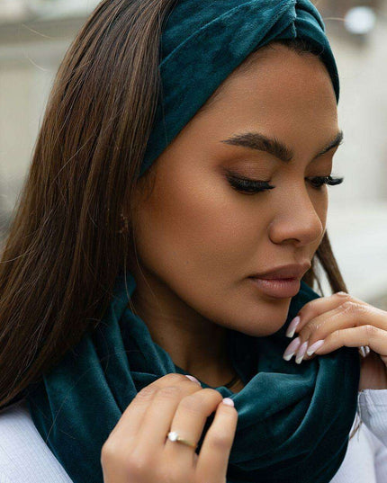 Velvet Chic Headband And Neck Warmer Ensemble Winter Wear