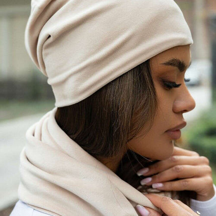 Velvet Cap And Neck Warmer Ensemble Cozy Winter Essential