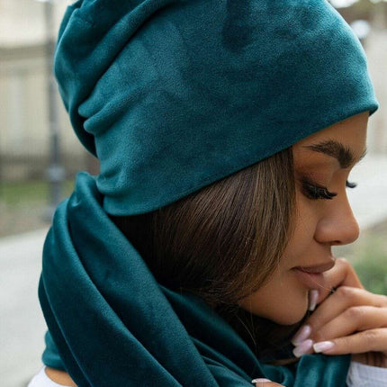 Velvet Cap And Neck Warmer Ensemble Cozy Winter Essential