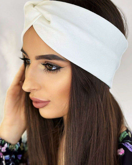 Elegant Knitted Cotton Headband With Stylish Knot For Winter