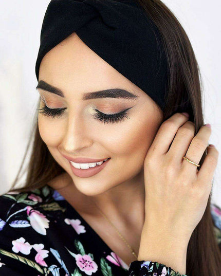 Elegant Knitted Cotton Headband With Stylish Knot For Winter