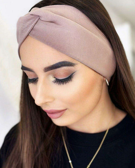 Elegant Knitted Cotton Headband With Stylish Knot For Winter