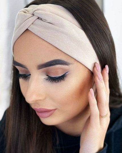 Elegant Knitted Cotton Headband With Stylish Knot For Winter