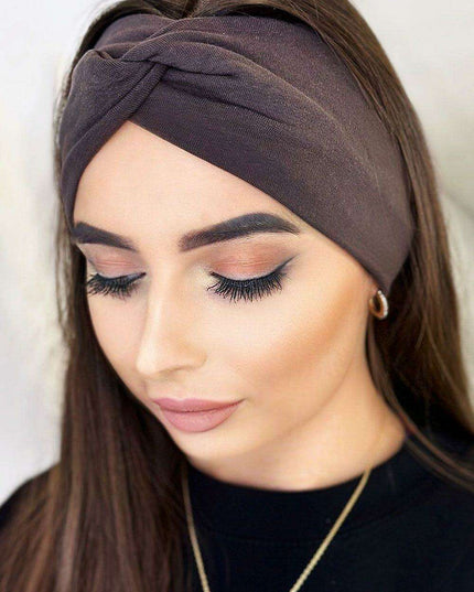 Elegant Knitted Cotton Headband With Stylish Knot For Winter