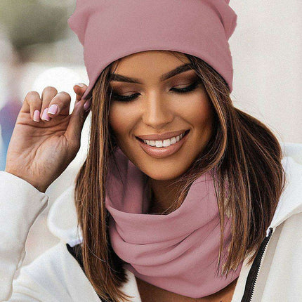 Snug Cotton Beanie and Neck Warmer Set Cozy Winter