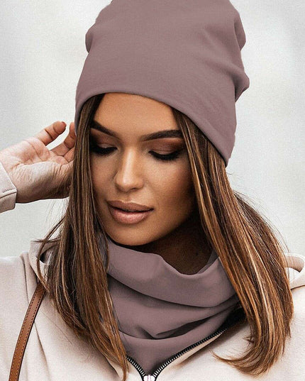 Snug Cotton Beanie and Neck Warmer Set Cozy Winter