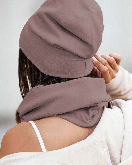 Snug Cotton Beanie and Neck Warmer Set Cozy Winter