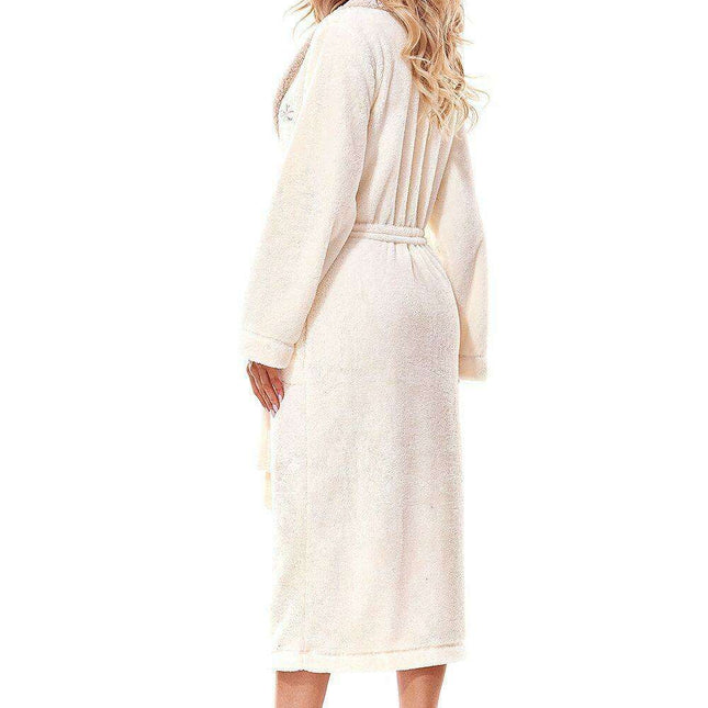 Luxurious Embroidered Women's Robe with Comfortable Pockets and Adjustable Tie