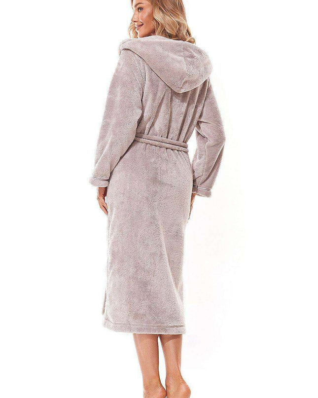 Elegant Glitter-Embellished Hooded Bathrobe with Functional Pockets