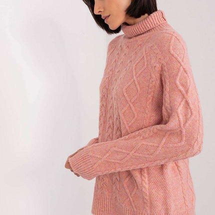 Plaid Patterned Turtleneck Sweater