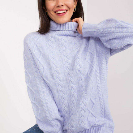 Plaid Patterned Turtleneck Sweater