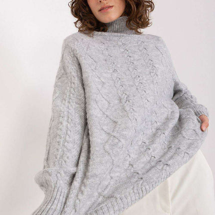 Plaid Patterned Turtleneck Sweater