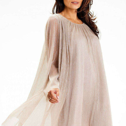 Sophisticated Sheer Mesh Evening Dress with Elegant Sleeves