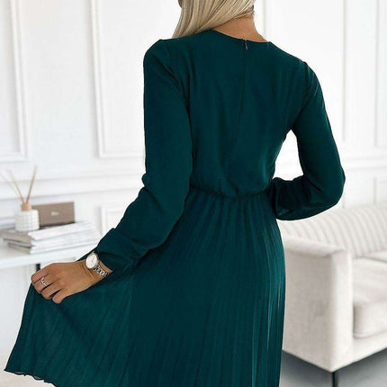 Enchanting Dark Green Chiffon Evening Dress by Numoco