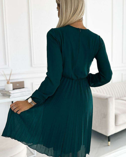 Enchanting Dark Green Chiffon Evening Dress by Numoco