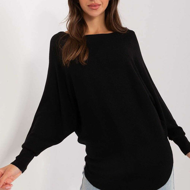 Women's Batwing Sleeve Sweater – Loose Fit Viscose Knit