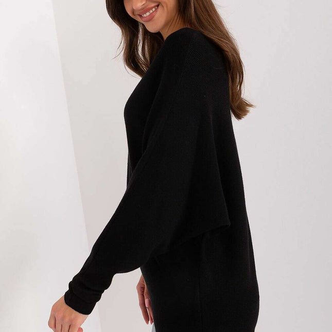 Women's Batwing Sleeve Sweater – Loose Fit Viscose Knit