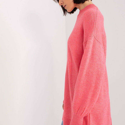 Elegant Acrylic Long Sleeve Round Neck Sweater for Women