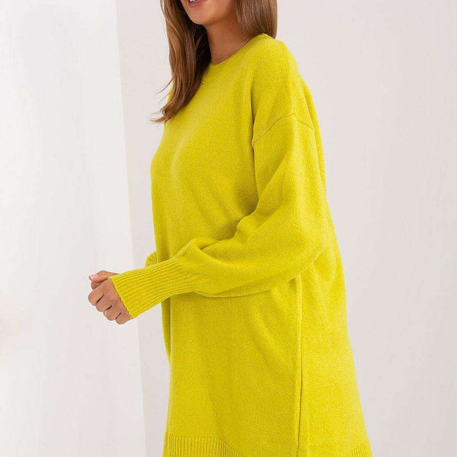 Chic Long Sleeve Acrylic Sweater with Round Neck for Women