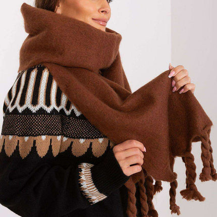 Tassel-Trimmed Cozy Winter Wrap - Stylish Versatile Scarf