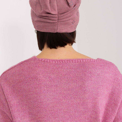 Glamorous Rhinestone-Embellished Cashmere Winter Beanie Hat
