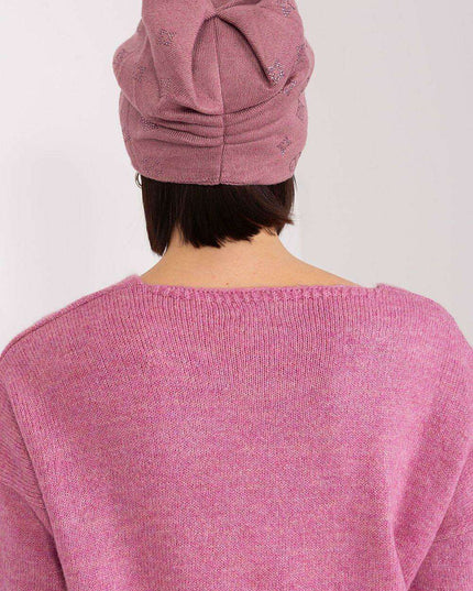 Glamorous Rhinestone-Embellished Cashmere Winter Beanie Hat