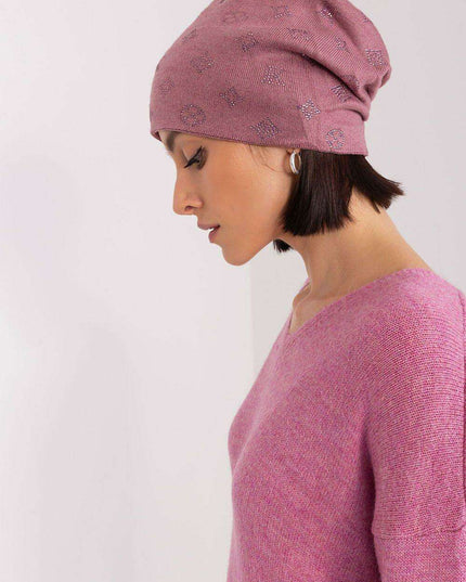 Glamorous Rhinestone-Embellished Cashmere Winter Beanie Hat