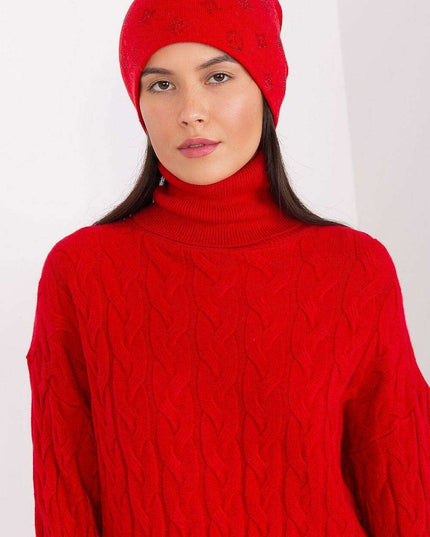 Glamorous Rhinestone-Embellished Cashmere Winter Beanie Hat