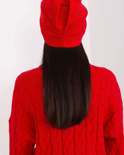 Glamorous Rhinestone-Embellished Cashmere Winter Beanie Hat