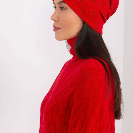 Glamorous Rhinestone-Embellished Cashmere Winter Beanie Hat