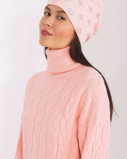 Glamorous Rhinestone-Embellished Cashmere Winter Beanie Hat