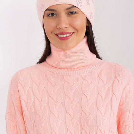 Glamorous Rhinestone-Embellished Cashmere Winter Beanie Hat