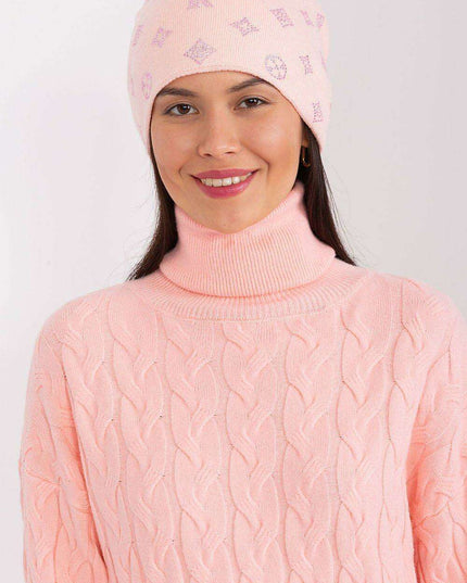 Glamorous Rhinestone-Embellished Cashmere Winter Beanie Hat