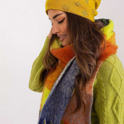 Glamorous Rhinestone-Embellished Cashmere Winter Beanie Hat