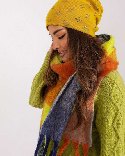 Glamorous Rhinestone-Embellished Cashmere Winter Beanie Hat