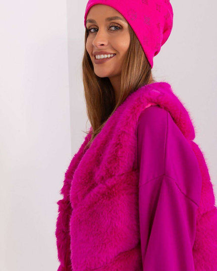 Glamorous Rhinestone-Embellished Cashmere Winter Beanie Hat