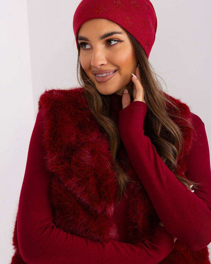 Glamorous Rhinestone-Embellished Cashmere Winter Beanie Hat