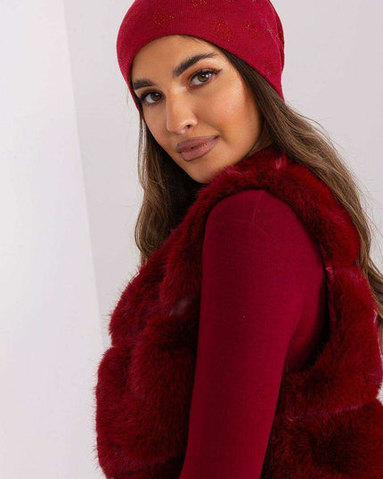 Glamorous Rhinestone-Embellished Cashmere Winter Beanie Hat