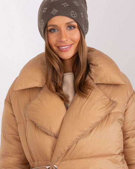 Glamorous Rhinestone-Embellished Cashmere Winter Beanie Hat