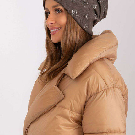 Glamorous Rhinestone-Embellished Cashmere Winter Beanie Hat