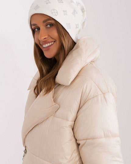 Glamorous Rhinestone-Embellished Cashmere Winter Beanie Hat