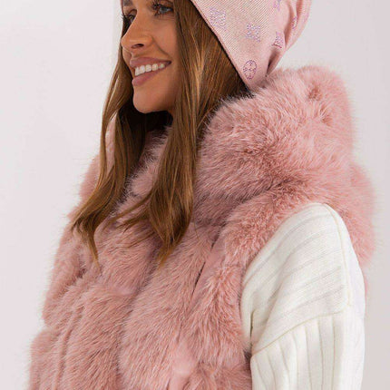 Glamorous Rhinestone-Embellished Cashmere Winter Beanie Hat