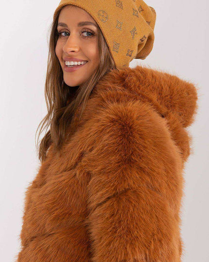 Glamorous Rhinestone-Embellished Cashmere Winter Beanie Hat