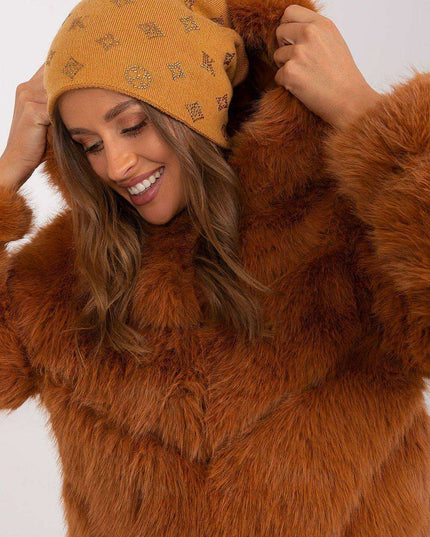 Glamorous Rhinestone-Embellished Cashmere Winter Beanie Hat
