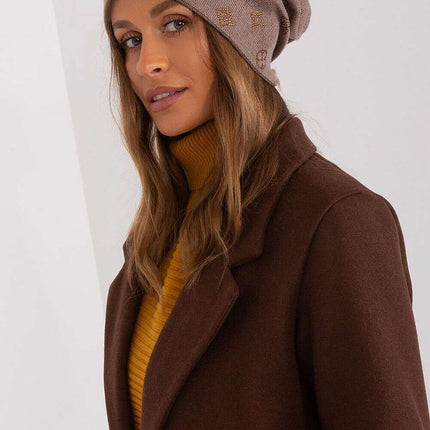 Glamorous Rhinestone-Embellished Cashmere Winter Beanie Hat