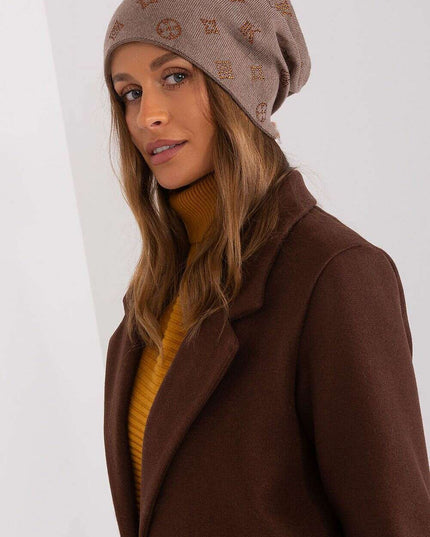 Glamorous Rhinestone-Embellished Cashmere Winter Beanie Hat