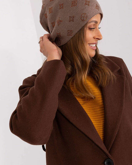 Glamorous Rhinestone-Embellished Cashmere Winter Beanie Hat