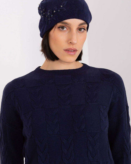 Stylish Winter Knit Beanie with Elegant Applique Detail