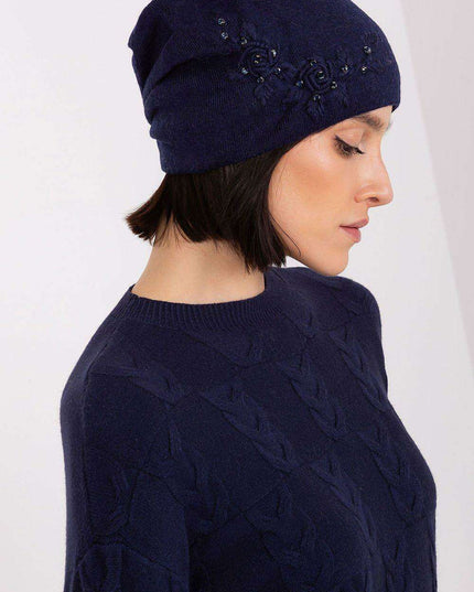 Stylish Winter Knit Beanie with Elegant Applique Detail