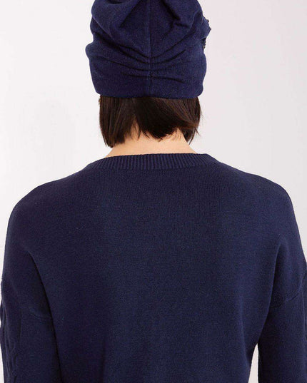 Stylish Winter Knit Beanie with Elegant Applique Detail